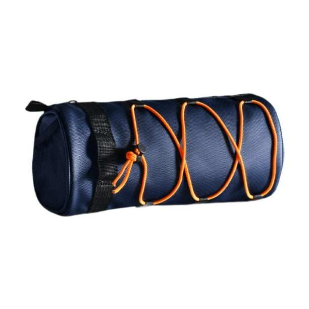 Bolsa para manillar de bicicleta, bolsa cilíndrica universal para horquilla delantera, accesorios de ciclismo Azul oscuro