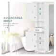 thumbnail image 5 of saney Slim Bathroom Storage Cabinet, Tall Bathroom Cabinet, Linen Tower with Open Shelf, Drawer, Recessed Doors, and Adjustable Shelves, White, 5 of 9