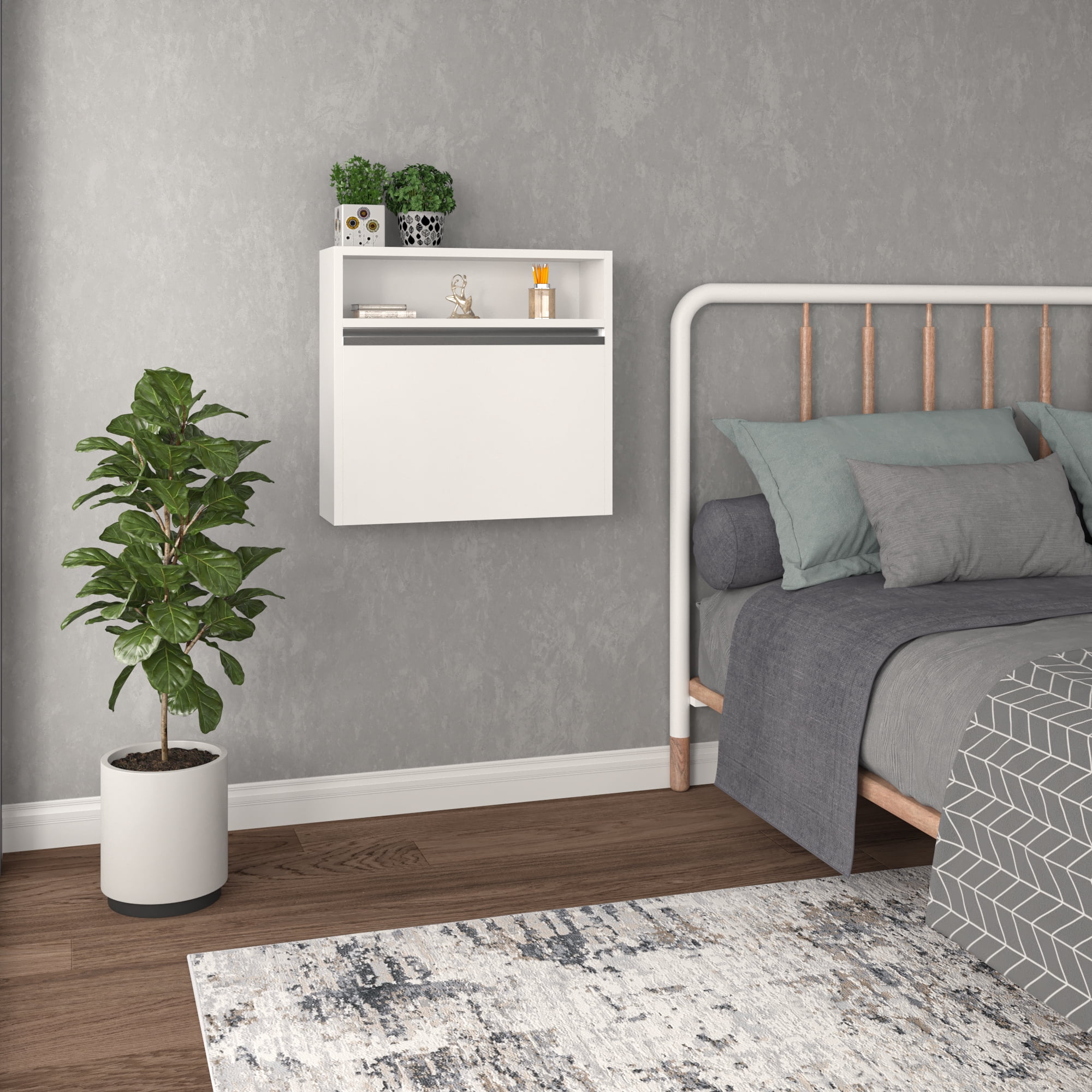 Wall-Mounted Foldable 4 Tier White Vilas Modern Desk