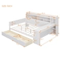 thumbnail image 4 of Euroco Wood Full Size Daybed with Bookcase and Desk, Functional Shelves and 2 Drawers, White, 4 of 18