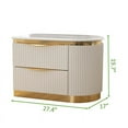 thumbnail image 5 of Laura Gold Detailed Right Nightstand made with Wood in White, 5 of 5