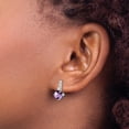 thumbnail image 3 of Auriga 14k White Gold Cushion Amethyst and Diamond Stud Earrings for Women, 3 of 6