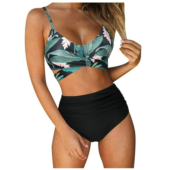 Summer Savings Clearance! Edvintorg Women's High Waisted Bandage Bikini Set Wrap Two Piece Push Up Swimsuits Tummy Control Swimsuits For Women