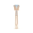 thumbnail image 4 of ANGARA Natural Classic Three Stone Aquamarine and Diamond Ring in 14K Rose Gold for Women (Size-6mm) | March Birthstone, Birthday, Anniversary, Jewelry Gift for Women | Natural Aquamarine Ring, 4 of 9
