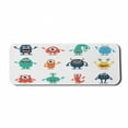 thumbnail image 1 of Alien Computer Mouse Pad, Monsters Funny Silly Faces Cartoon, Rectangle Non-Slip Rubber Mousepad Large, 31" x 12" Gaming Size, White Multicolor, by Ambesonne, 1 of 2