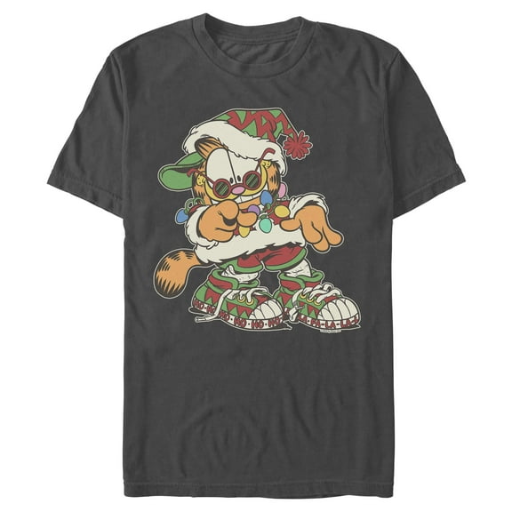 Mens Garfield Christmas Funky Santa T Shirt