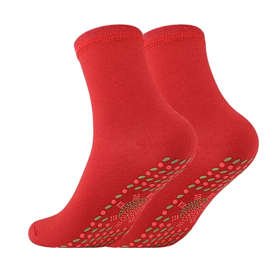 Pxiakgy Self Heating Socks - Self Heating Foot Warmer Socks, Comfortable and Breathable Thermal Circulation Self Heating Socks Heated Socks Self-Heating Magnetic Comfortable Winter Warm Red One Size