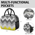 thumbnail image 6 of Obrewu Yellow and Gray Modern Art Geometric Lunch Bag for Adult, Insulated, Leakproof, Oxford Cloth, 6 of 7