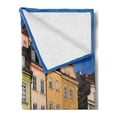 thumbnail image 2 of Europe Soft Flannel Fleece Throw Blanket, Poland Historical Colorful Apartments Exterior Photo, Cozy Plush for Indoor and Outdoor Use, 50" x 60", Multicolor, by Ambesonne, 2 of 5