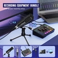 thumbnail image 2 of FIFINE Paquete de equipo de audio para podcast de juegos, juego de mezclador RGB de transmisión con micrófono vocal dinámico XLR, kit de grabación de voz con atenuador de volumen, control individual,, 2 of 5