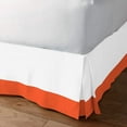 thumbnail image 2 of 1 Piece Split Corner Two Tone Tailored Bed Skirt By D.N.G. BEDDINGS, Olympic Queen Size 18 Inch Deep Pocket, 800 TC, 100% Egyptian Cotton, Solid White/Orange Color., 2 of 3