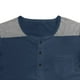 thumbnail image 5 of Mens Casual de Manga Corta Botón Abajo Camisas Color Coincidencia Moda Cuello Redondo Botón Superior, Poliéster, 5 of 8