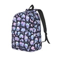 thumbnail image 2 of Yiaed Blue Skull Flower Print Backpack, Premium Laptop Backpack, Travel Backpack for Women, Lightweight Backpacks, Comfortable Back Pack-Small, 2 of 5