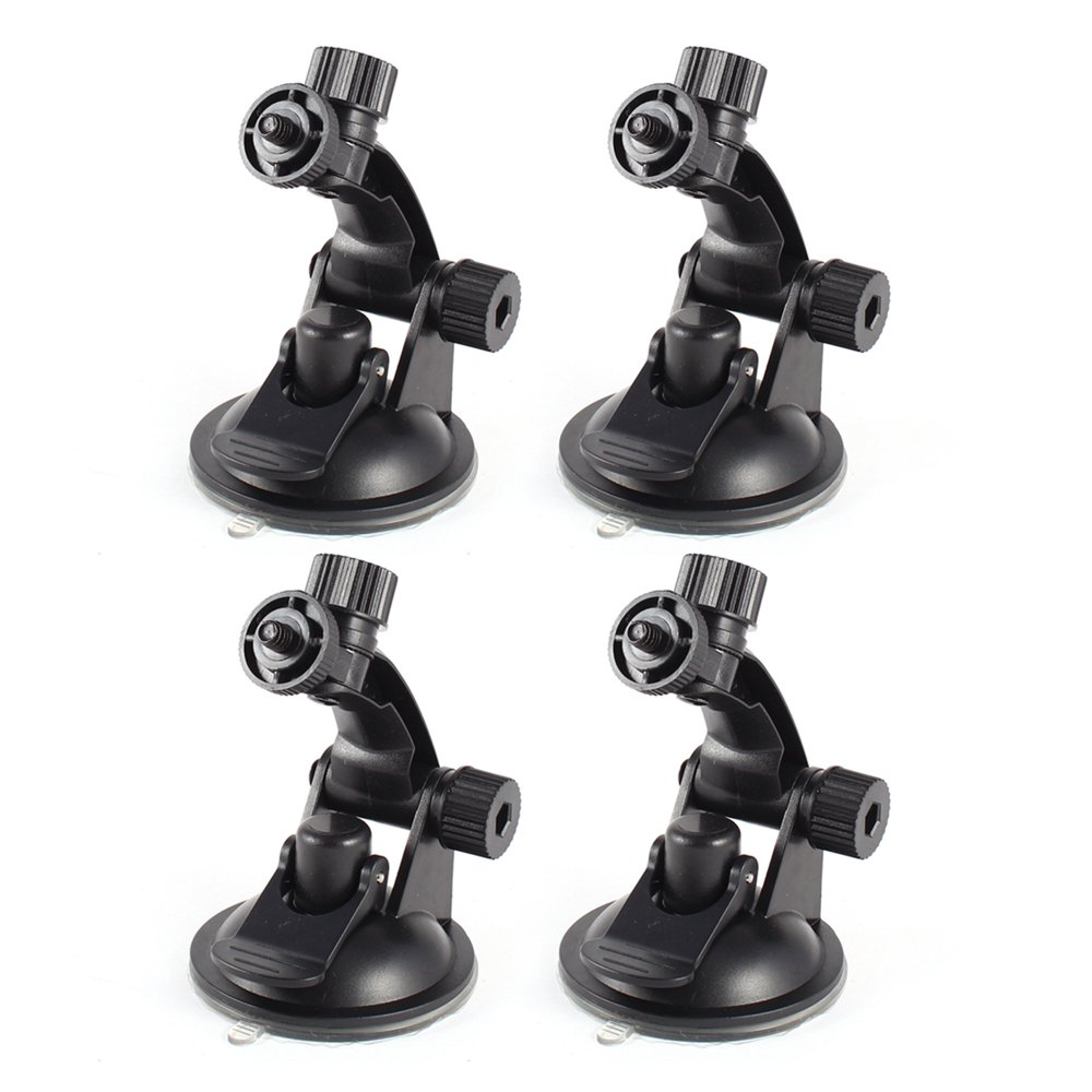 4pcs Black Suction Cup Base Car Windshield Camera Mount Bracket