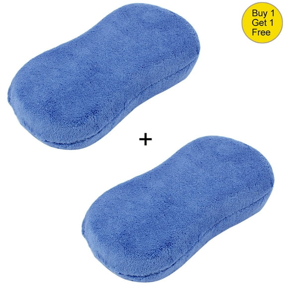 Car Cleaning Tool Blue 8 Shaped Wash Cleaning Expanding Sponge Pad for Vehicle 2 Pcs Total