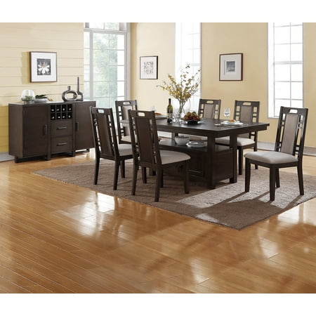 Modern Contemporary 7pc Dining Set Earthy Grey Hues Table Modern Contemporary 7pc Dining Set Earthy Grey Hues Table Functional Lower Display E Padded Side