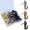 thumbnail image 1 of 30 Ganchos Para Cuadros Con Alfiler, Perchas Con Alfiler, Alfileres Decorativos Para Colgar En La Pared, Chinchetas Para Colgar Ganchos Para Tablones De Anuncios (Plata, Oro Y Negro), 1 of 7