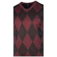 thumbnail image 3 of True Rock Men's Argyle V-Neck Sweater Vest (Red Wine/Black, X-Large), 3 of 4