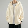 thumbnail image 3 of SNOWSONG Baggy Hoodie Men Mens Jacket Men's Spring / Fall Cardigan Sweatshirt Couple Tops Long Sleeve Drawstring Hooded Jacket Zip up Hoodie Men Big and Tall Hoodie Beige L, 3 of 5