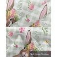 thumbnail image 6 of Easter Rabbit Linen Curtain Valance for Bedroom/Bathroom/Kitchen/Office/Living/Dining Room Windows,Farmhouse Green White Buffalo Check Floral Pocket Topper Drapes Decorative Cafe Drapery Panel 54x18, 6 of 6