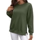 thumbnail image 3 of Sudaderas de Gran Tamaño para Mujer, Sudaderas de Larga, Camisetas con Abertura Lateral, Tops, Conjuntos para Adolescentes. Verde XXL, 3 of 10