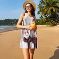 thumbnail image 3 of Balery Christmas Snowman With Hat Vestidos de verano para mujer con estampado: vestido holgado sin mangas, vestido playero informal y cómodo para días calurosos., 3 of 7