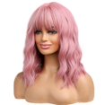 thumbnail image 1 of 2025 Latest Model 14 Inches Pink Wig for Women Girls Short Curly Synthetic Wig, 1 of 3
