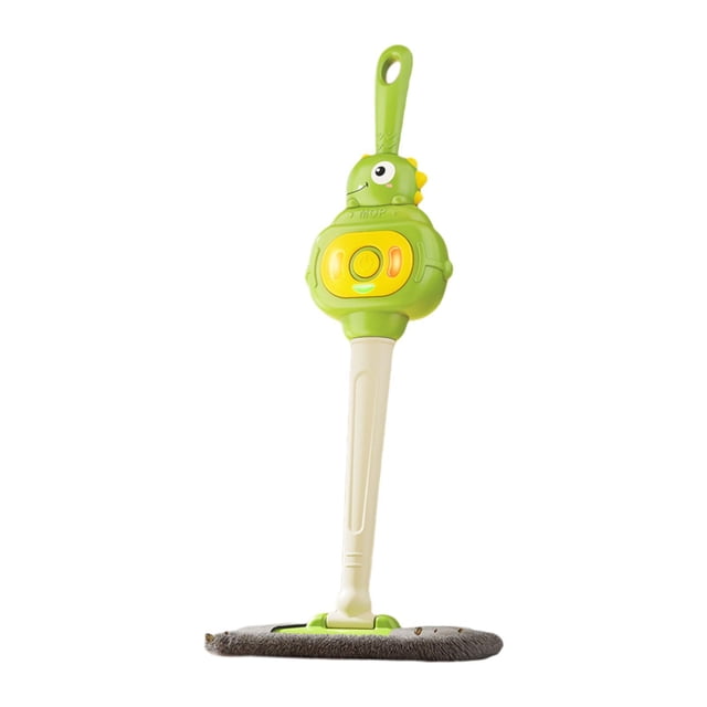 Trapeador con luces y sonidos para niños, ideal como regalo de cumpleaños, ideal para niños de 4 años en adelante. Verde