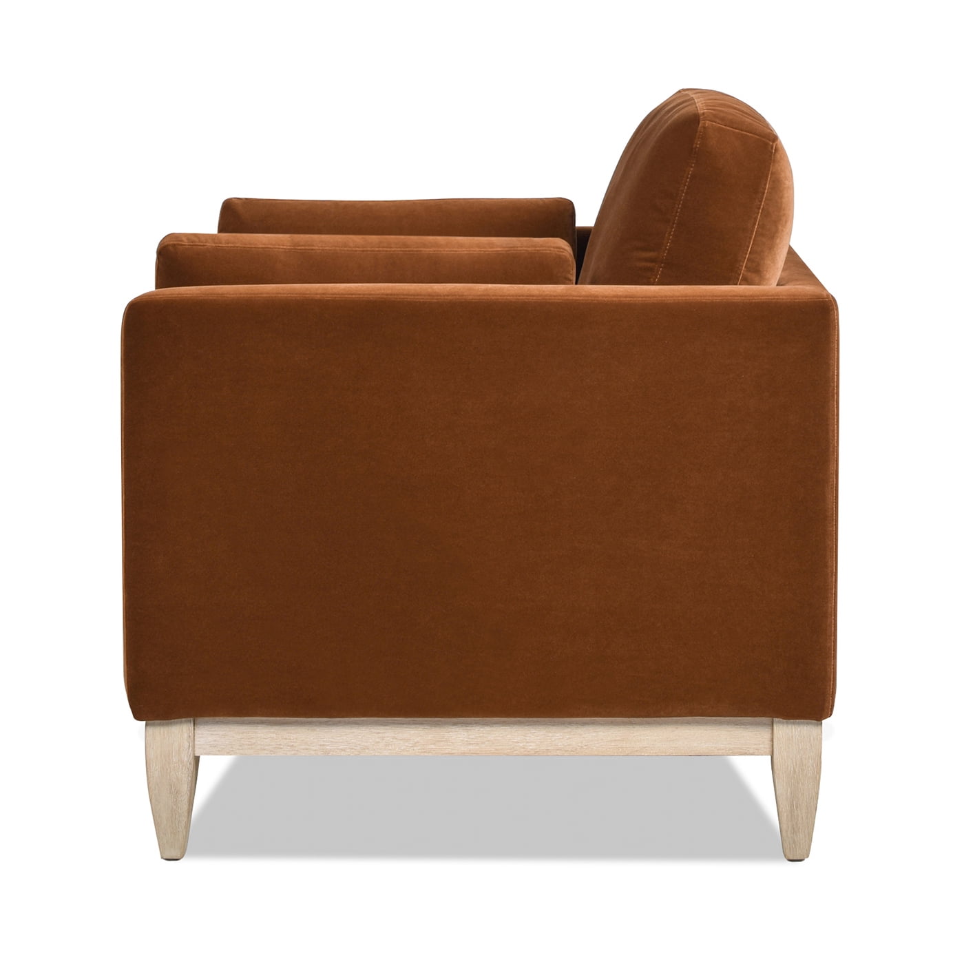 Jennifer Taylor Home Knox 36" Modern Farmhouse Performance Velvet Large Living Room Accent Arm Chair in Burnt Orange