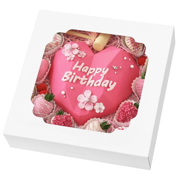 Cajas para Tartas Moretoes Blancas con Ventana 45 unidades 25x25x6 cm