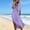 Purple, variant on Sakmal Dresses for Women Spring Maxi Cotton Linen Moomoo Shirt Dress Collared Short Sleeve Beige Ladies Sundress L