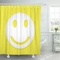 thumbnail image 1 of KSADK Yellow Happy Face Smile Symbol Sign Round Funny Shower Curtain Bathroom Curtain 60x72 inch, 1 of 1