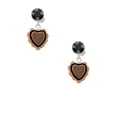 thumbnail image 2 of Delight Jewelry Silvertone Brown & Black Heart with Orange Ruffles Black Crystal Clip on Earrings, 2 of 5