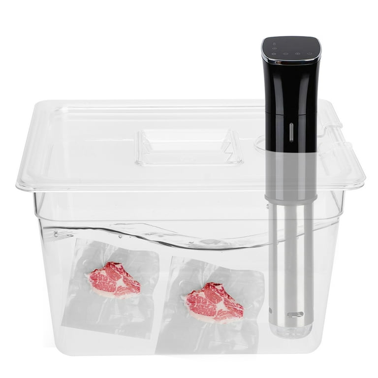 Sous Vide Container with Lid and Rack Sous Vide Containers Sous Vide Pot  12.6 Quart Slow Cooker Container Cooking Container Compatible with Most  Sous