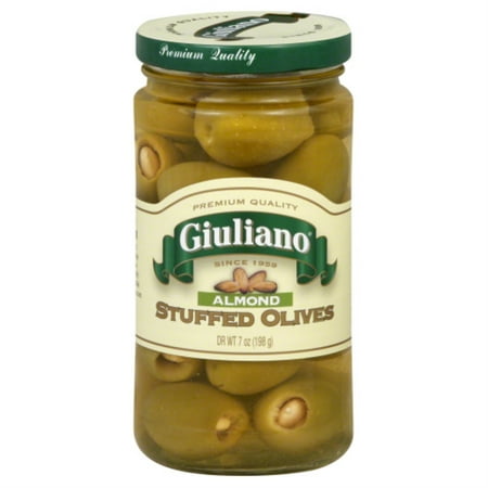 GIULIANO  OLIVE STFD ALMOND  7 OZ  (Pack of 6)