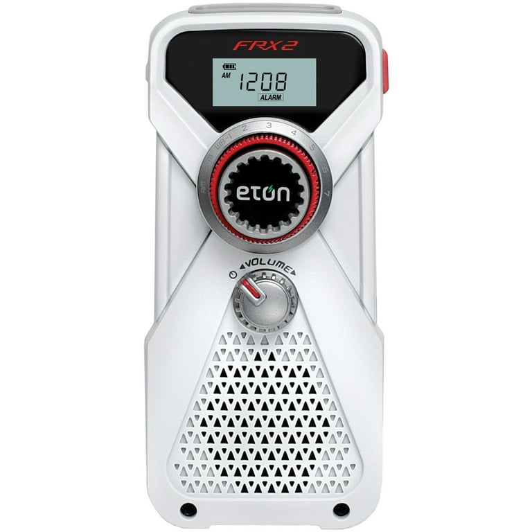 Eton Red Cross White LED Crank Radio Flashlight, Solar and Battery