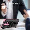 thumbnail image 3 of LHNUNP for Samsung Galaxy A02/M02 Case with Camera Cover, Built-in Kickstand & Belt Clip Holster Rugged Anti-Drop Shockproof Bumper Cover, Pink, 3 of 7