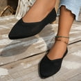 thumbnail image 4 of Quaouag Women's Flats Shoes Women Comfortable Dress Shoes Black Pointed Toe Flats Ballet Mesh Knit Flat Dressy Slip on Business Casual Shoes for Women, 4 of 7