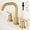Brushed Gold, variant on Black Bathroom Faucet 3 Holes - Two Handles Widespread 8 inch Bathroom Sink Faucet 3 Pieces Basin Faucets 360 Degree Swivel Spout Vanity Sink Faucet with Drain & Supply Hoses