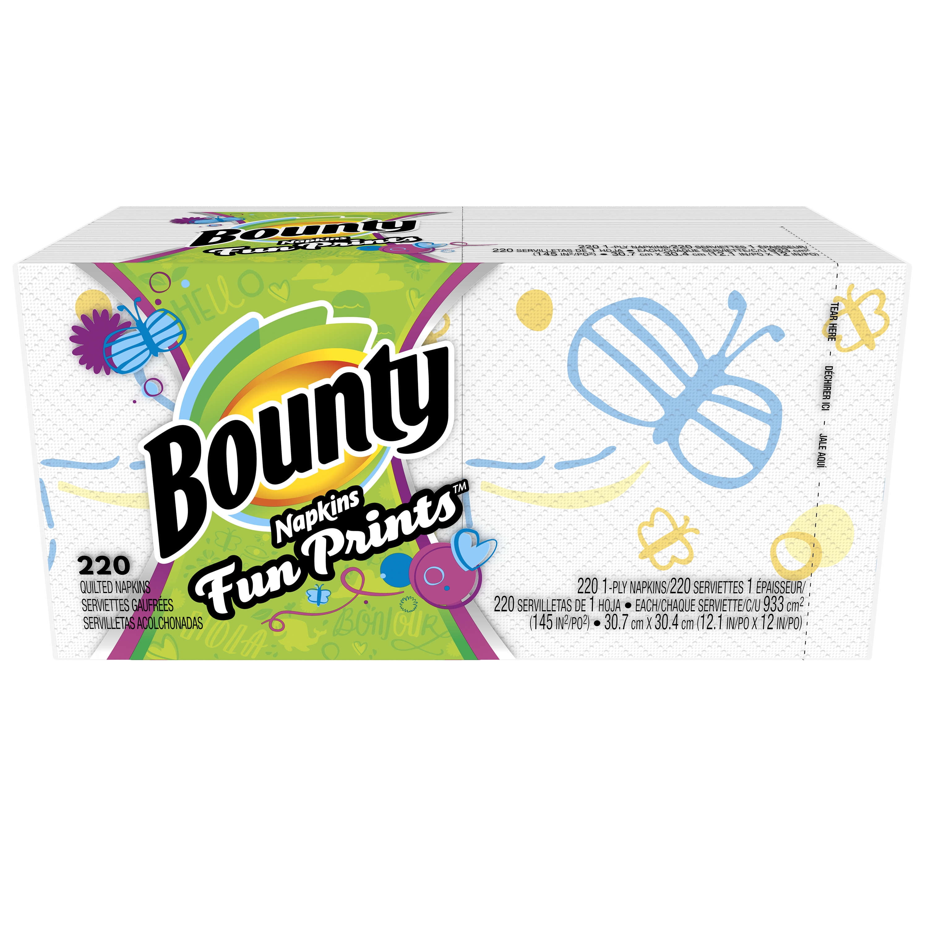 Bounty Paper Napkins, Prints, 220 Count
