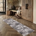 thumbnail image 4 of BERTHMEER 2'x6' Washable Black Modern Abstract Runner Rugs for Hallways Bathroom Bedroom Entryway Entrance Kitchen Non Slip Contemporary Distressed Indoor Runner Rugs, 4 of 8