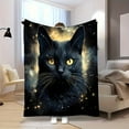thumbnail image 5 of Comfortable Cartoon Black Cat Flannel Theme Pattern Printed Blanket Fashionable Soft and Warm Suitable for All Seasons Gift Perfectly Used on Sofa Bed Office and Travel Ideal, 5 of 7
