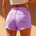 thumbnail image 4 of Karymi Shorts for Women Denim Shorts, High Waist Button Zipper Fly Frayed Raw Hem Distressed Super Short Jeans Shorts with Pockets, 4 of 5