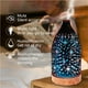 thumbnail image 3 of Lámpara Ultrasónica De Aromaterapia Humidificador Silencioso Dormitorio Luz De Noche De Cristal Con Base De Madera Granulada Lámpara De Aromaterapia Con Patrón De Estrellas 3D Noticed HA024987-02, 3 of 7