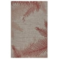 thumbnail image 1 of homeroots Décoration Intérieure 393733 Tapis d'Aire Intérieur Extérieur 8 Pieds x 9 Pieds Feuilles de Palmier Rouges, 1 of 1