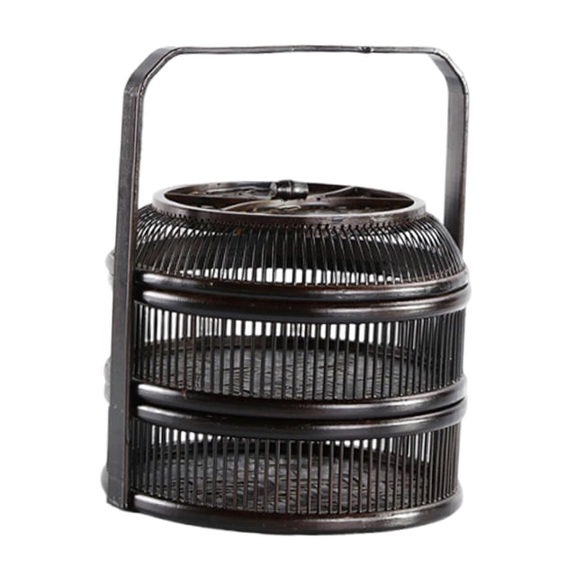 Lipstore Bamboo Storage Box Double Layers Rustic Lidded Tea Organizer for Party Daily L