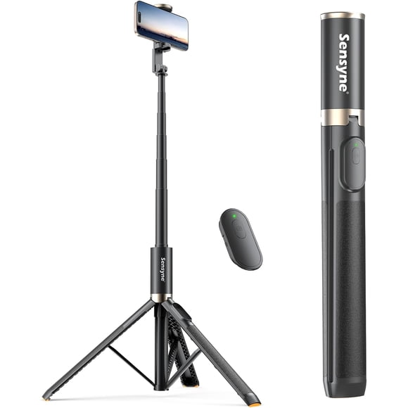 Trípode para teléfono de 60" - Palo para selfies, Trípode ligero todo en uno para teléfono integrado con  remoto inalámbrico compatible con todos los teléfonos celulares para selfie
