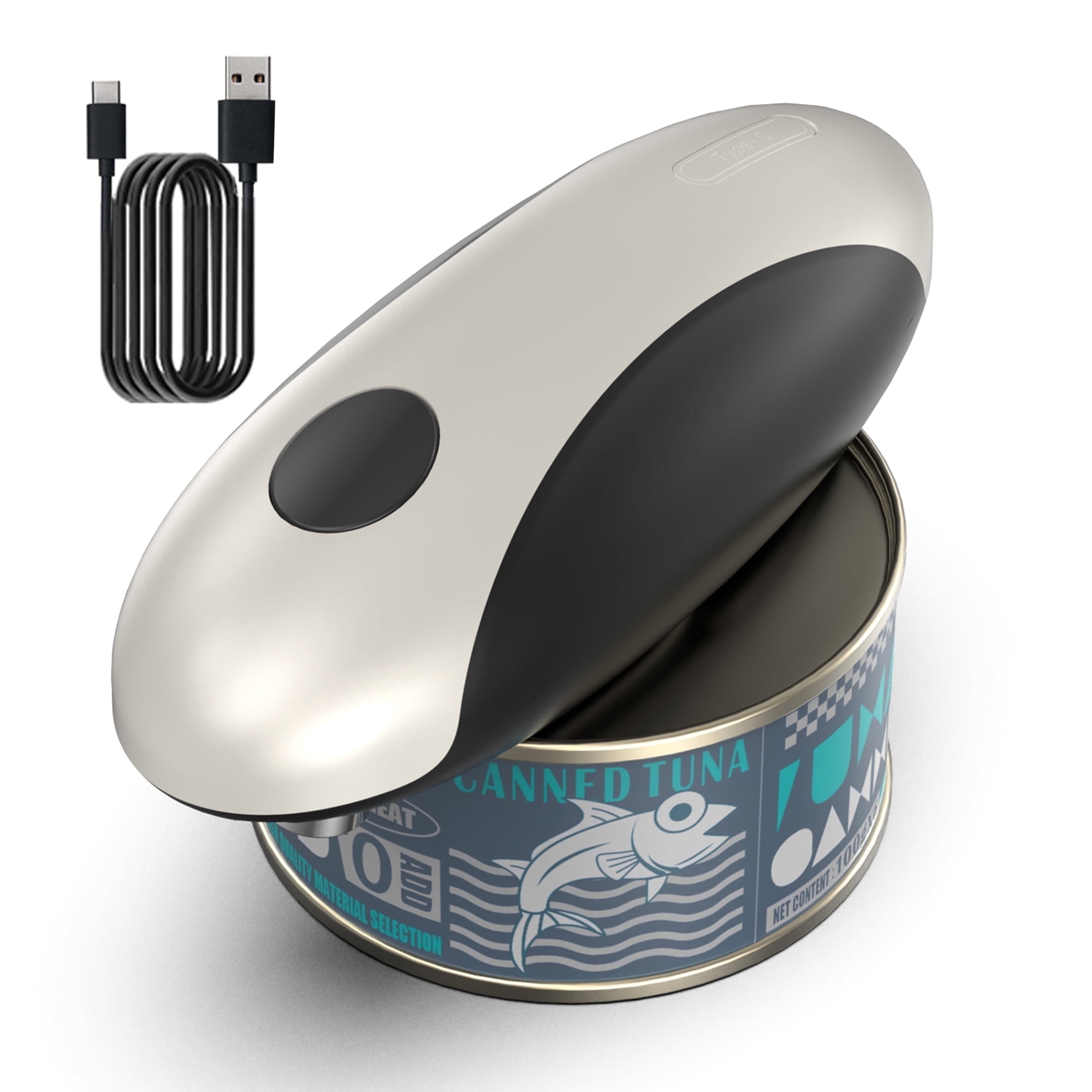 Moreblue One-Touch Automatic Electric Can Opener, USB-C Rechargeable Can Opener Smooth Edge, Hands-Free Countertop Electric Can Opener for Seniors, Arthritis, Weak Hands, Kitchen Gadget Gift