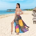 thumbnail image 6 of FORMRS Womens Beach Sarong Semi-Sheer Bikini Wrap Skirt Swimsuit Cover-ups, Futuristic Circles, 6 of 7