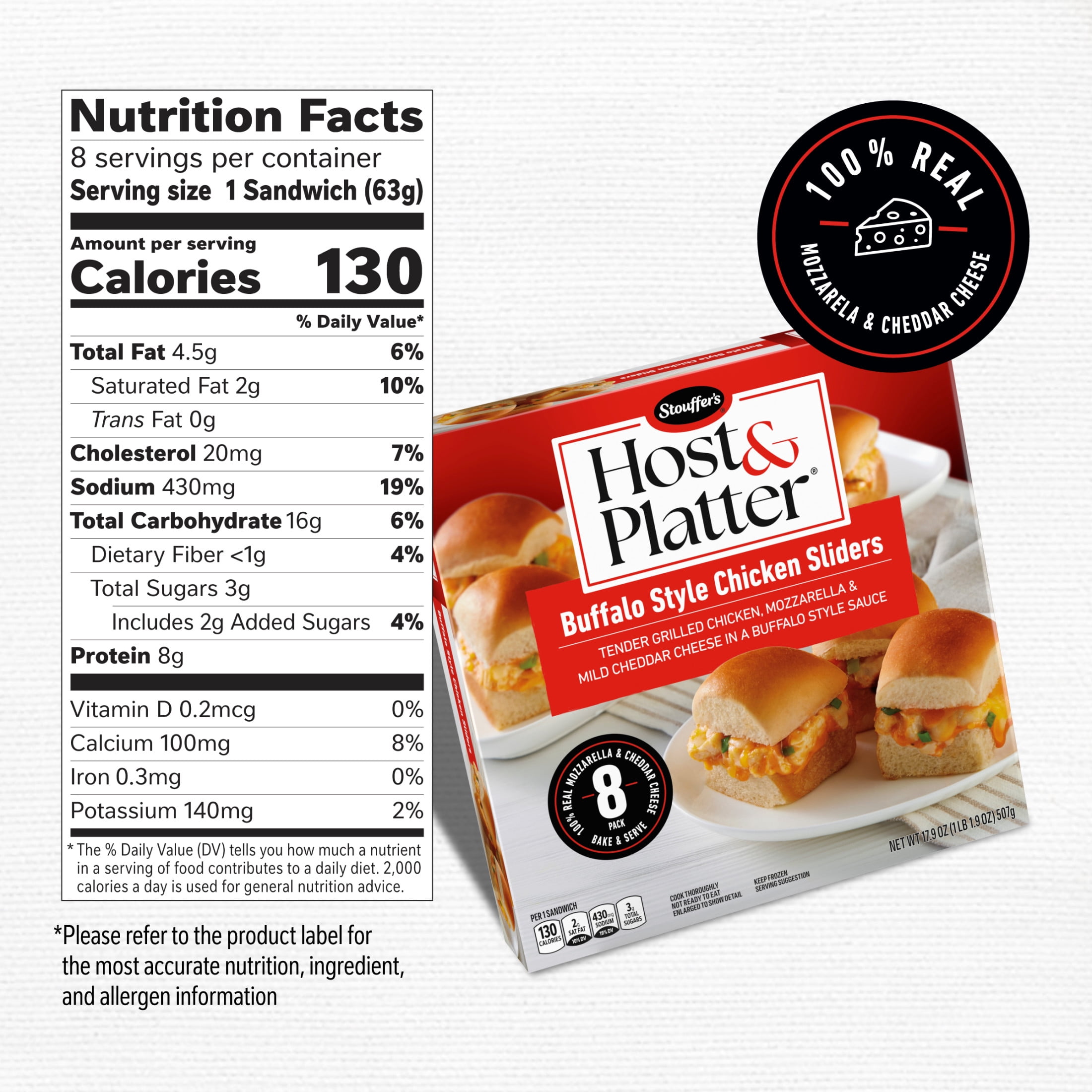 Stouffer's Host & Platter Frozen Appetizer Buffalo Style Chicken Sliders Sides, 17.9 oz (Frozen)
